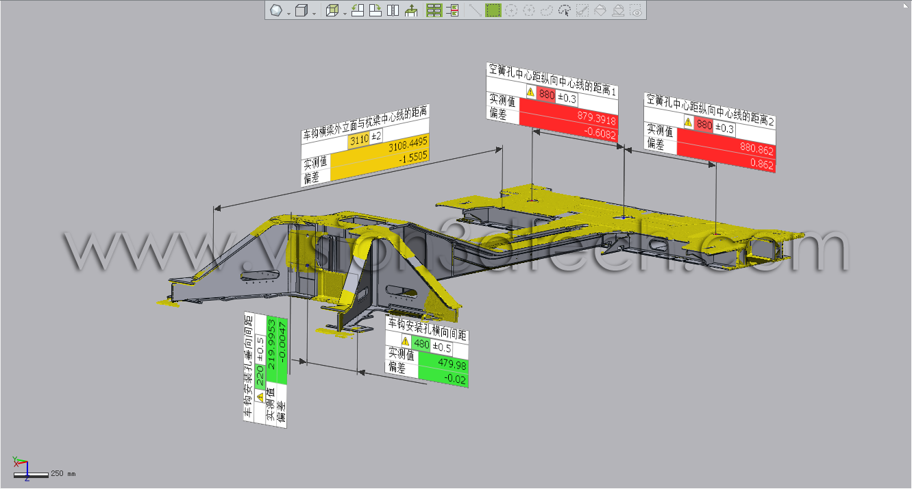 Automated 3D Measurement for Railway Draft Sill and Bolster Assemblies